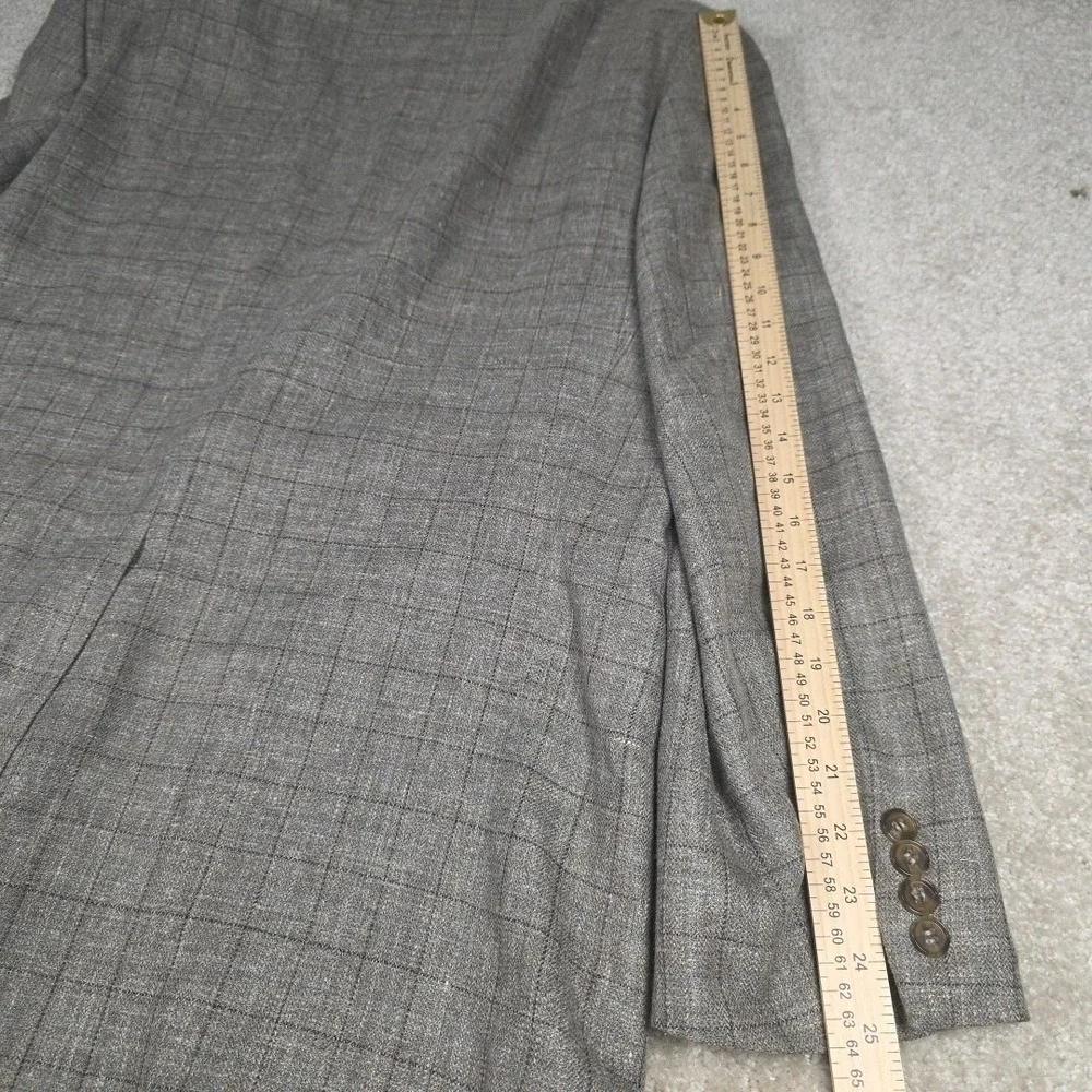 Lauren Ralph Lauren Blazer Mens 43T Tan Silk Linen Wool Glen Plaid Sprt Coat NEW - Picture 8 of 11